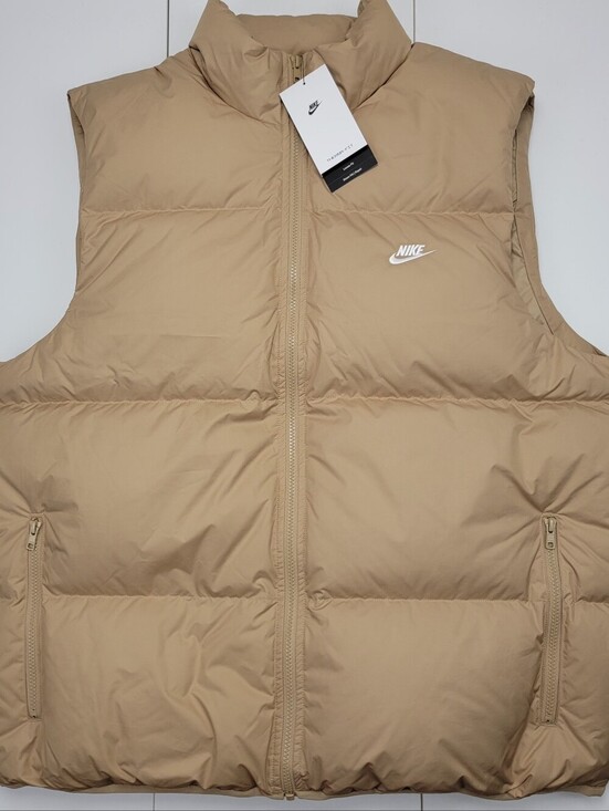 Nike Other - Nike Sportswear Club Men's Size XL Therma-FIT Down Puffer Vest Beige/White New